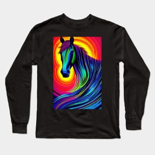 Psychedelic Pop art - HORSE Long Sleeve T-Shirt